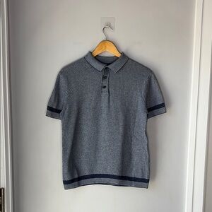 Zara Man Fine Cotton Textured Polo Shirt M